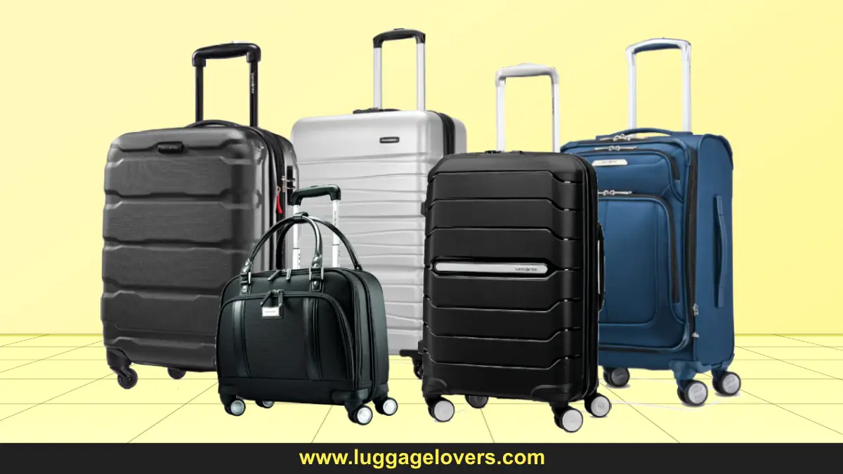 guide to samsonite luggage brand | samsonite suitcases standing together side by side